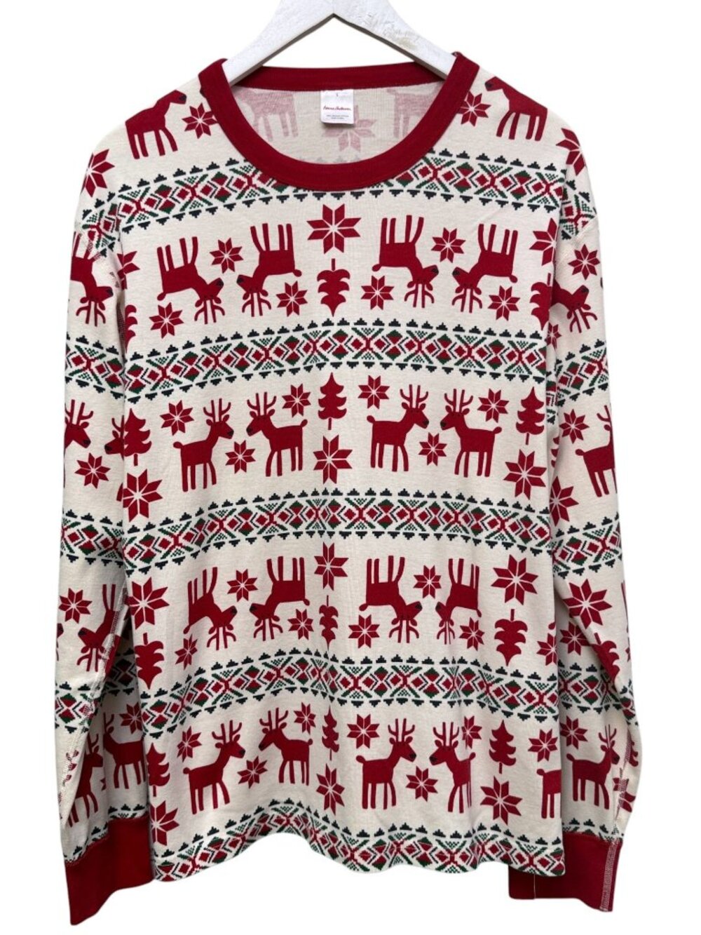 HANNA ANDERSSON Holiday Lounge Top Large Organic Cotton Christmas Pajama Shirt